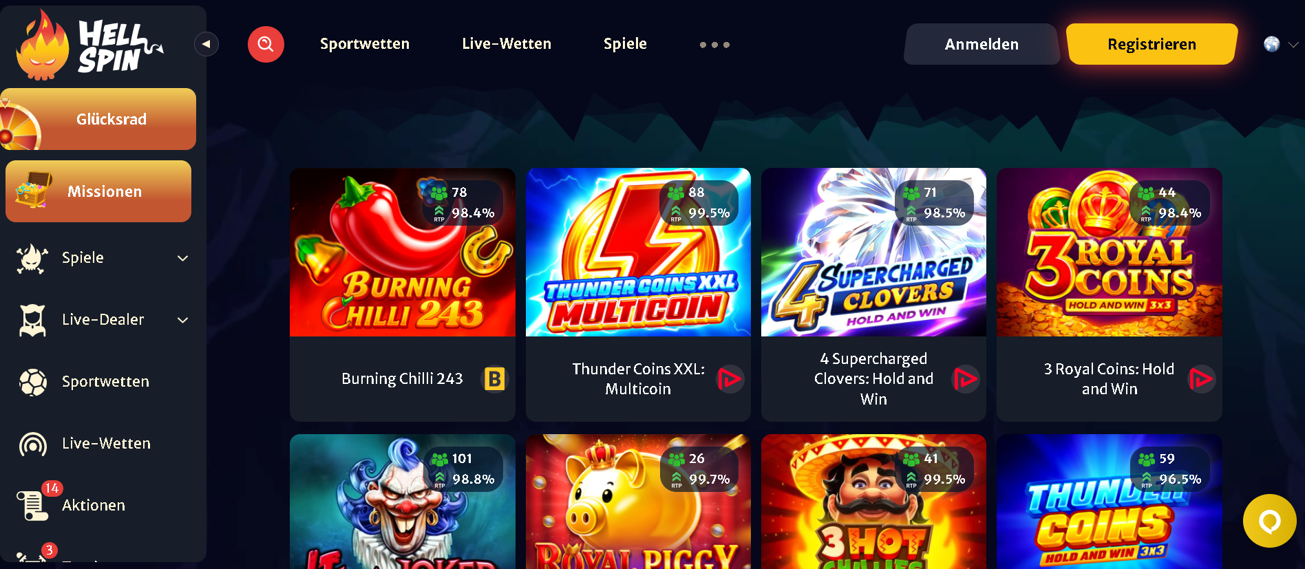 HellSpin Casino Screenshot 2026