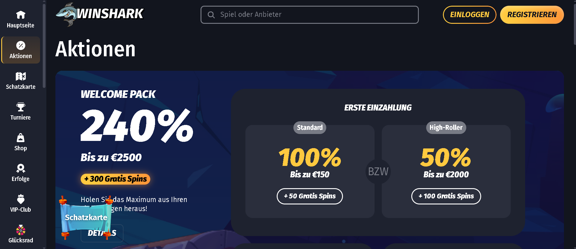Winshark Casino Screenshot 2026